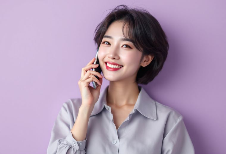 전화로 상담받는 모습